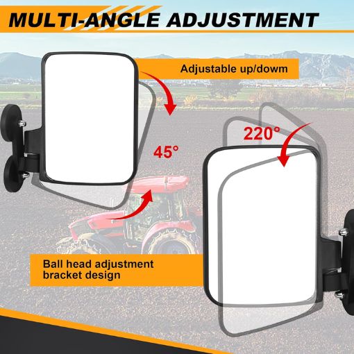 Universal Magnetic Side Mirrors for Tractors, Forklifts, Lawn Mowers