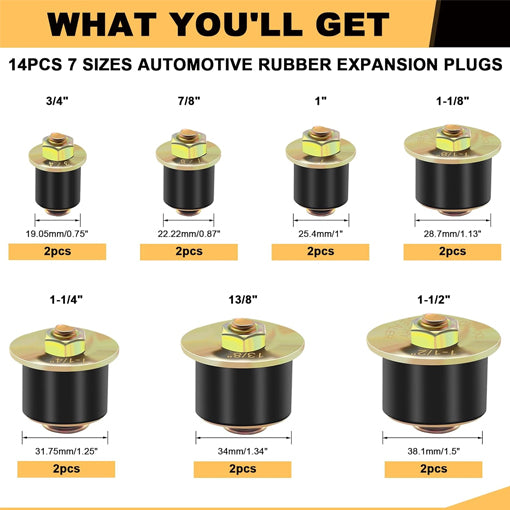Automotive Rubber Expandable Freeze Plugs Kit