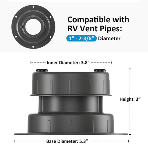 2-Pack Metal RV Plumbing Vent Cap Replacement