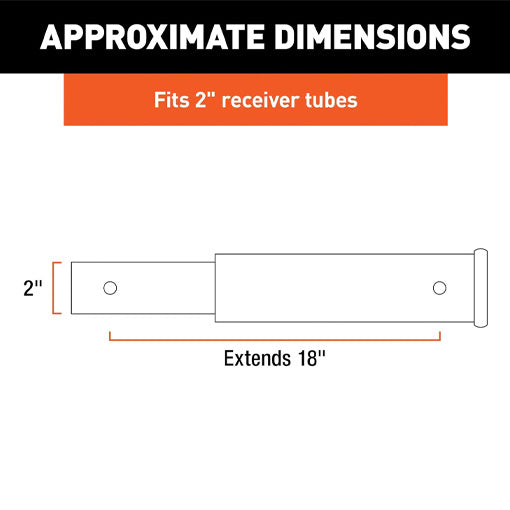 18-Inch Long Trailer Hitch Extension