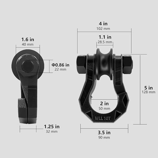 Easy-Open D-Ring Separate Shackle with Snatch Block