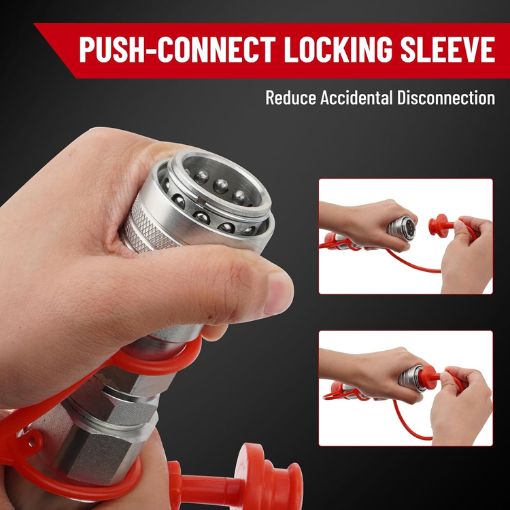 Flat Face ISO 16028 to Ag ISO 5675 Pioneer Style Hydraulic Quick Connect Coupler Adapter Set