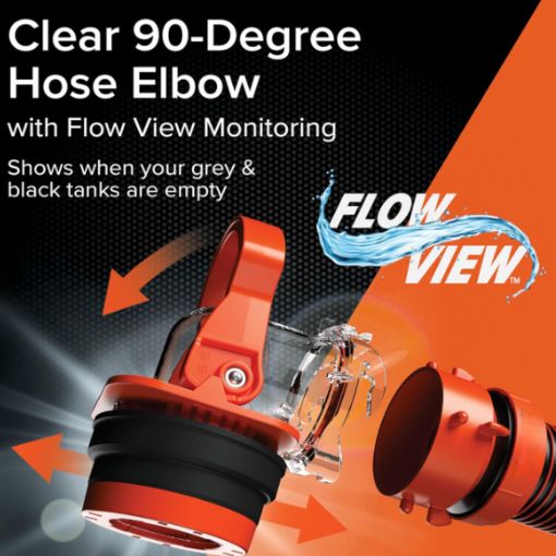 RV Clear Sewer Adapter with Drain Lock