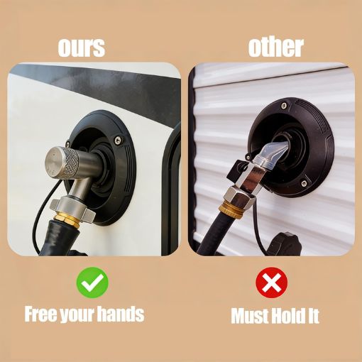 Stainless Steel RV Water Tank Filler with Shutoff Valve