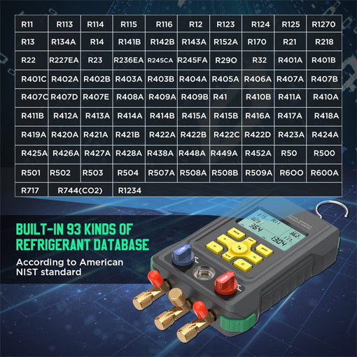 Refrigeration Digital Manifold HVAC System Gauge Set