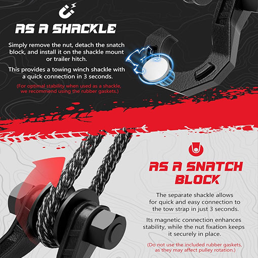 Easy-Open D-Ring Separate Shackle with Snatch Block