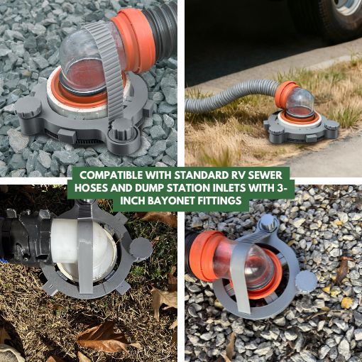 RV 90-Degree Sewer Hose Fastening Device