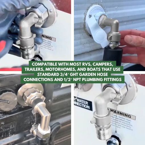 RV City Water Inlet with 90-Degree Elbow