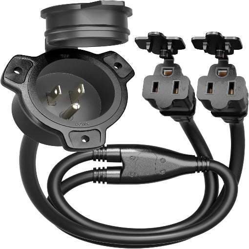 15 Amp RV Shore Power Inlet Dual AC Port Plug