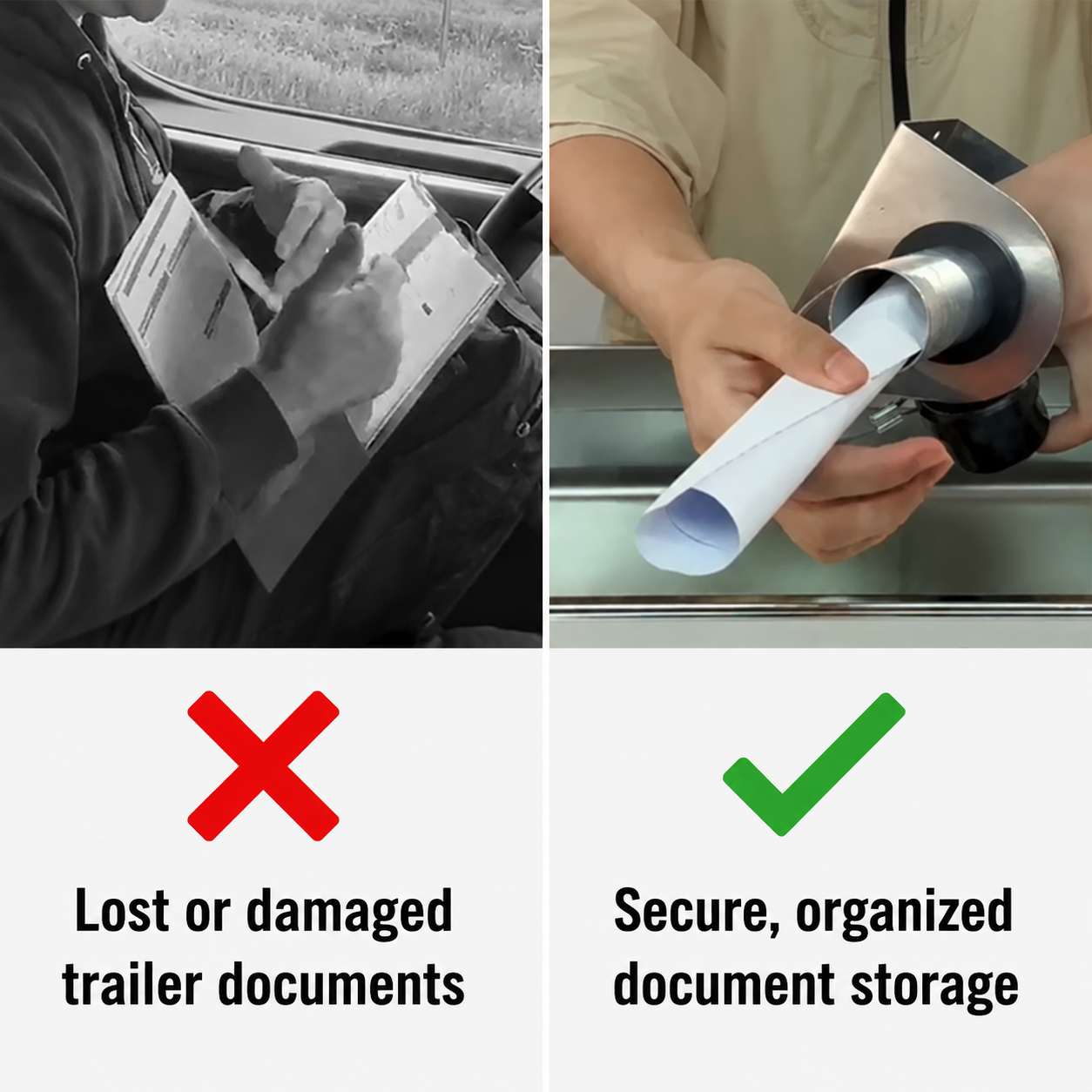 Trailer Document Holder Waterproof Registration Card Box with End Caps