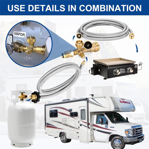 Propane Brass Tee 4-Port Adapter Kit