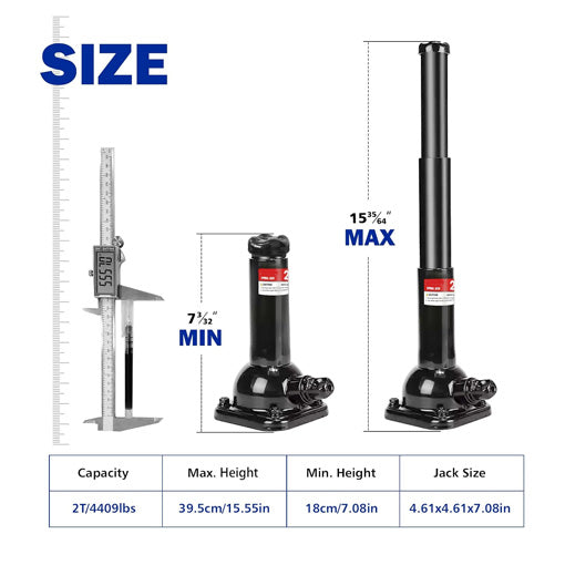 2-Ton Spiral Car Jack with Telescoping Handle
