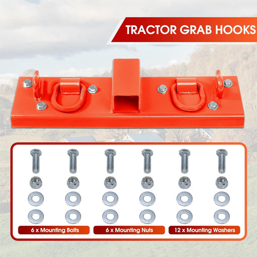 Heavy-Duty Compact Tractor Bucket Hooks Bolt On