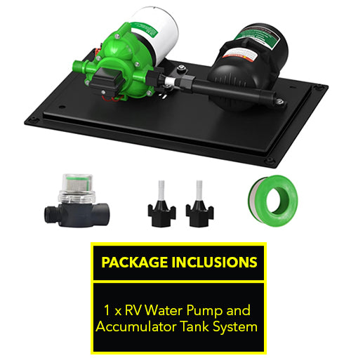 RV Water Pump and Accumulator Tank System