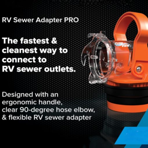 RV Clear Sewer Adapter with Drain Lock