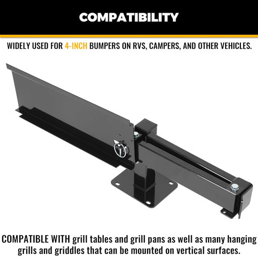 RV Bumper-Mounted Swing Arm Assembly