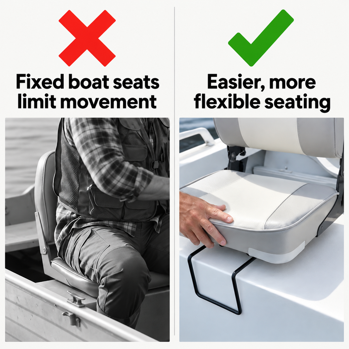 Clamp-On Boat Seat Swivel Base Mount