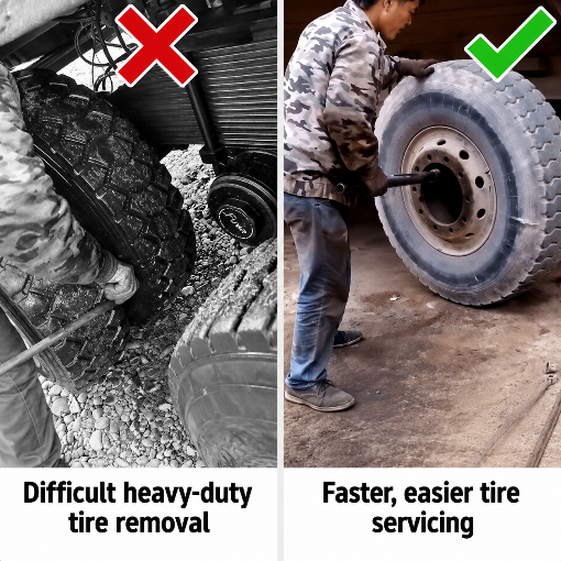 Heavy-Duty Semi Truck Tire Remover Tool