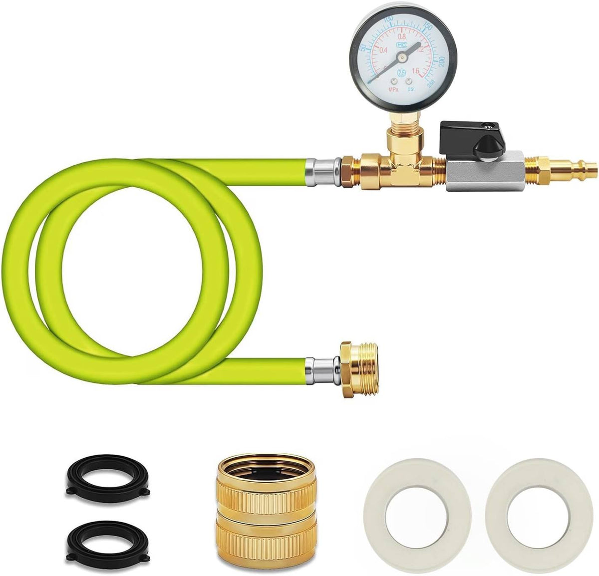60" RV Winterizing Blow Out Hose Kit with Pressure Gauge