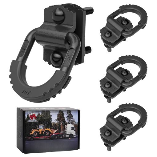 Bolt-On Trailer D-Ring Tie Down Anchors with Rubber Isolators
