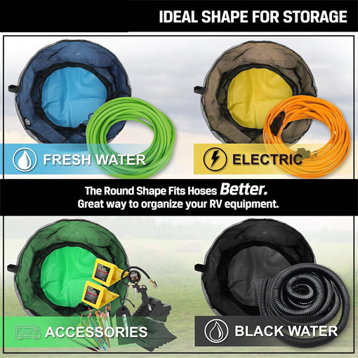 4-Pack Waterproof RV Hose Bag Storage