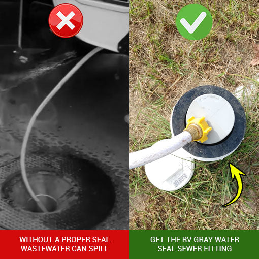 RV Gray Water Seal Sewer Fitting