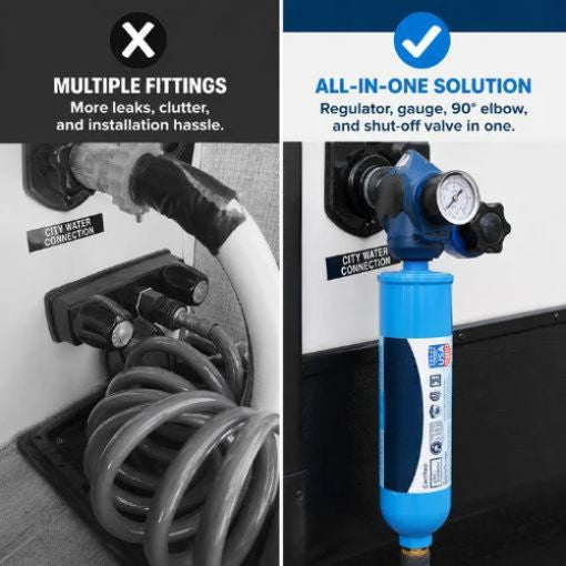 4-in-1 Adjustable RV Water Pressure Regulator