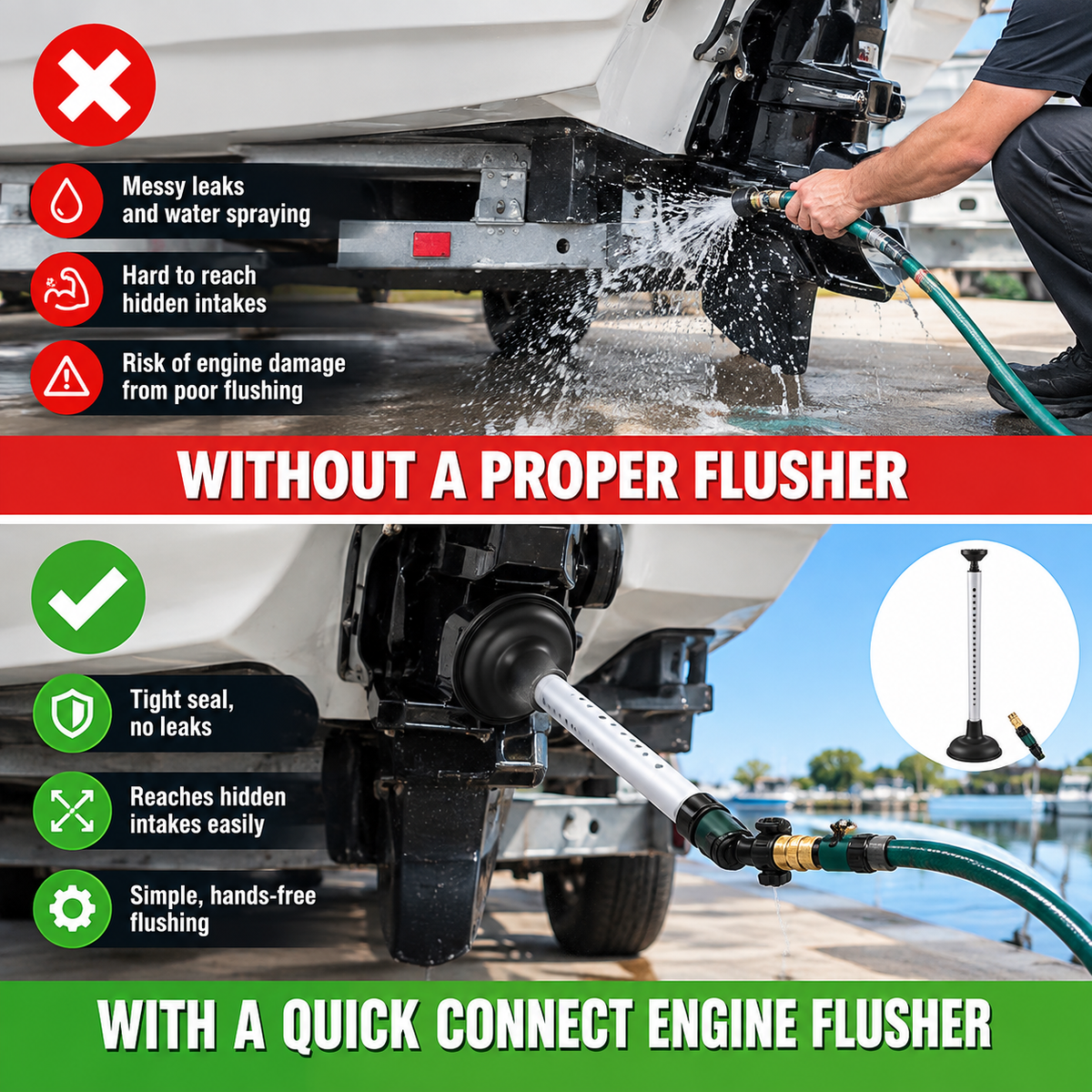 Quick Connect Universal Inboard Engine Motor Flusher