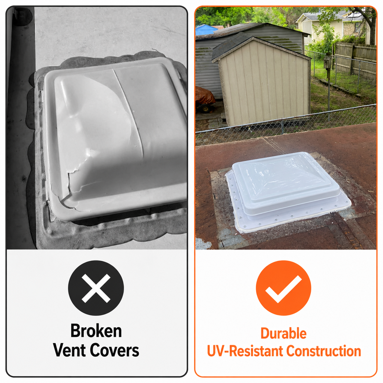 2-Pack RV 14" Universal Roof Vent Cover Lid Replacement