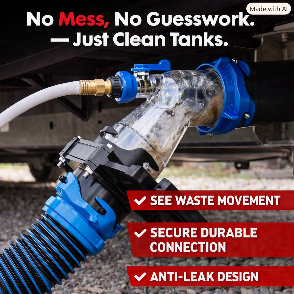 RV Tank Rinser with Gate Valve and Backflow Preventer