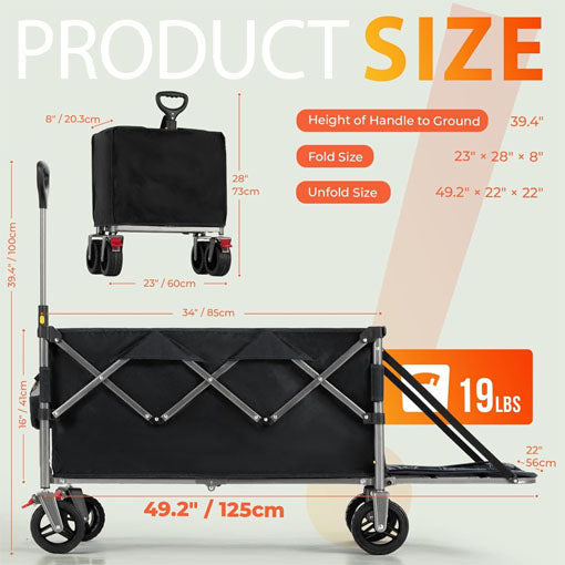 Foldable Wagon with Tailgate