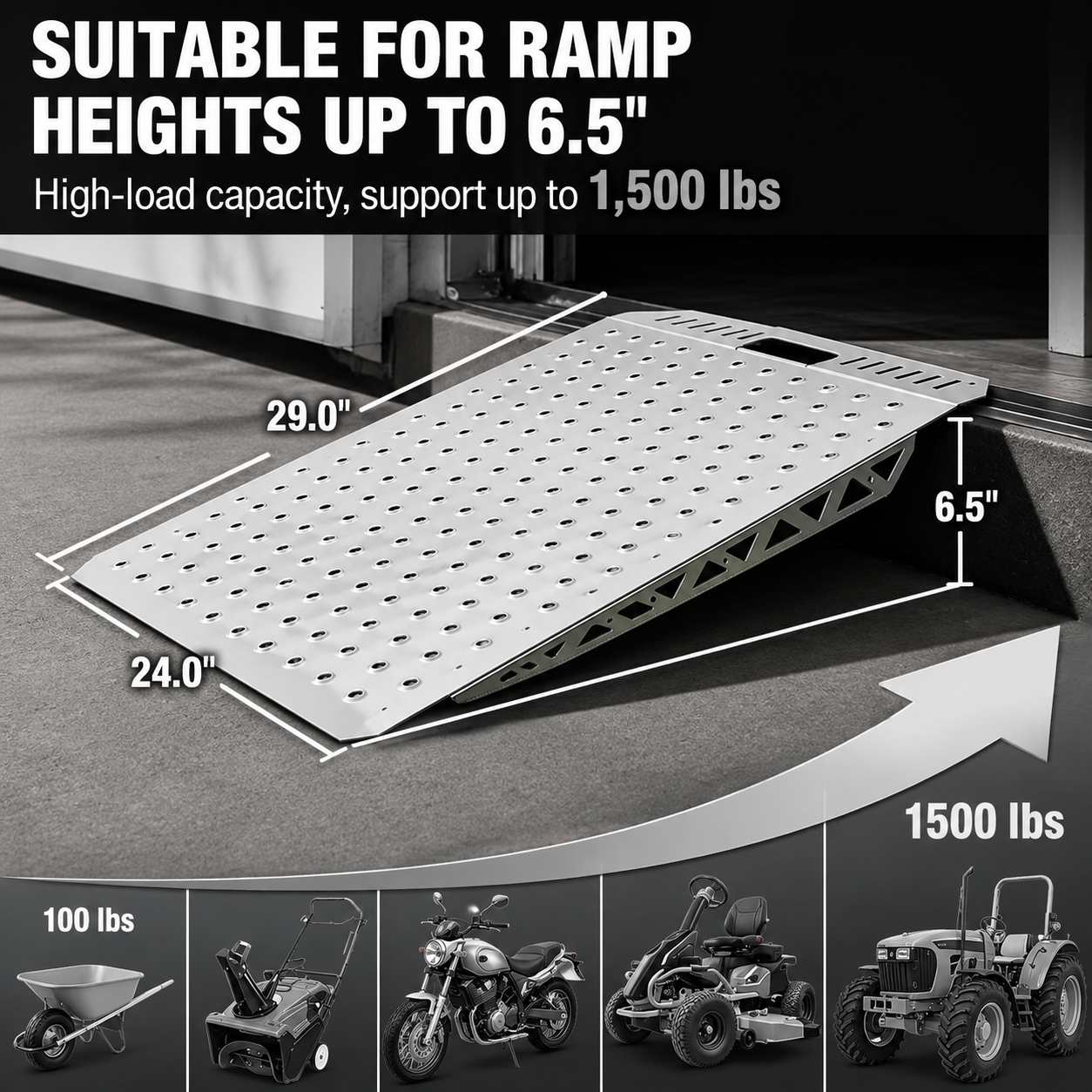 2-Pack Heavy-Duty Shed Loading Ramps Kit for Mowers & Tractors