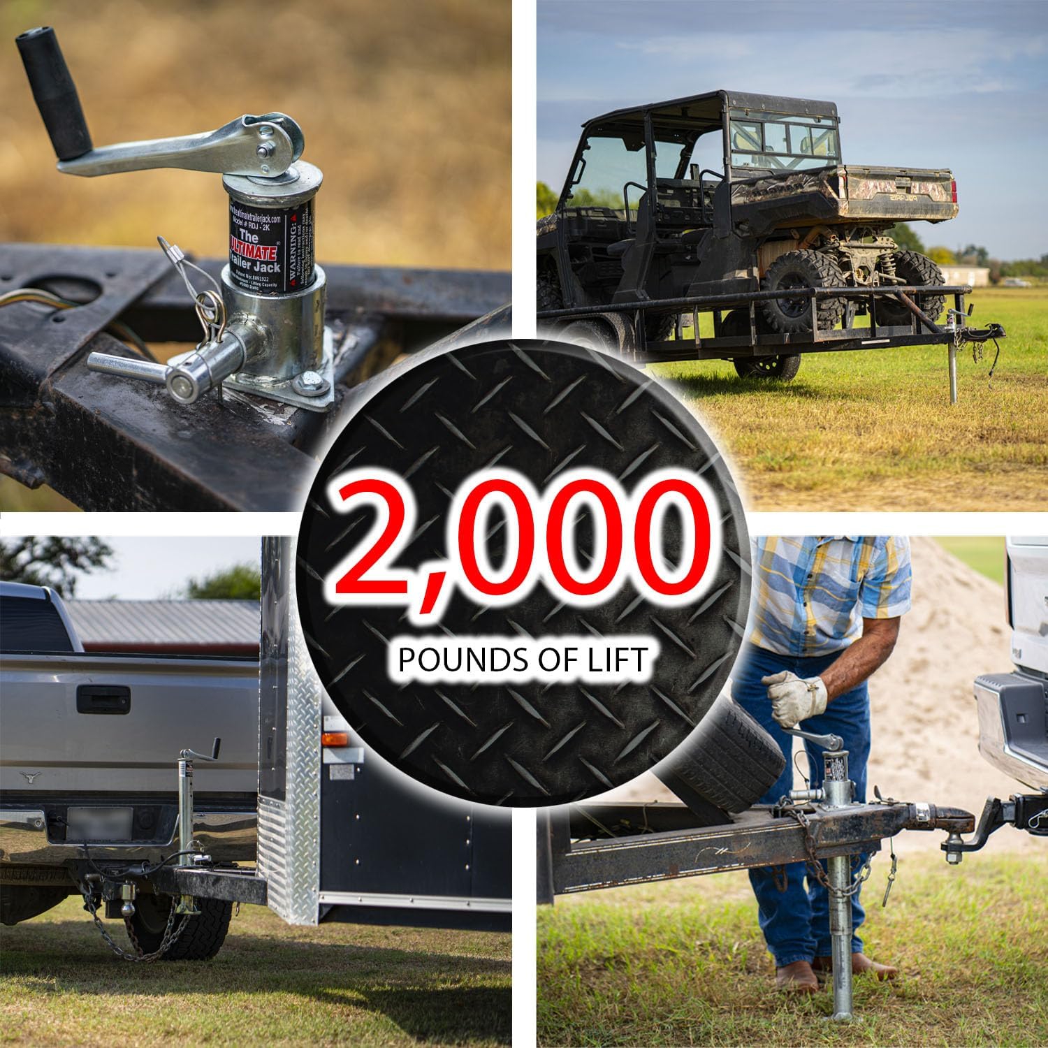 2000lb No-Crank Trailer Tongue Jack