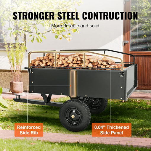 ATV Trailer Heavy Duty Steel Dump Cart