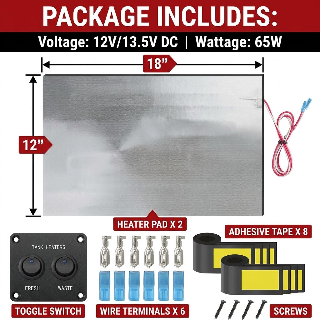 2-Pack RV Tank Heater Pad with Thermostat