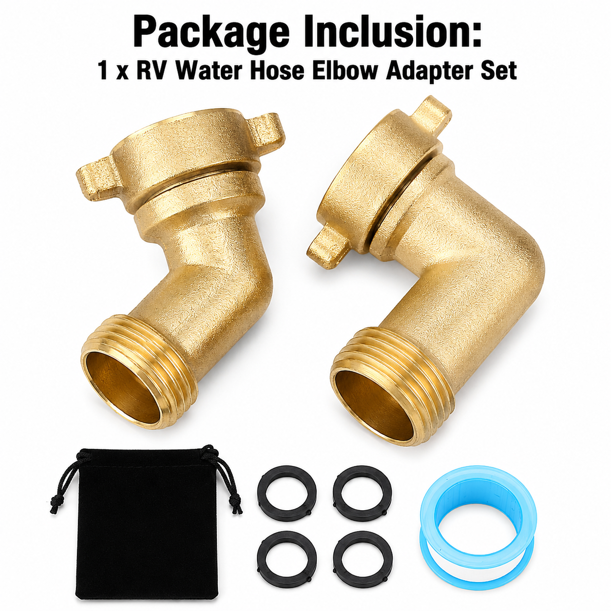 RV Water Hose Elbow Adapter Set
