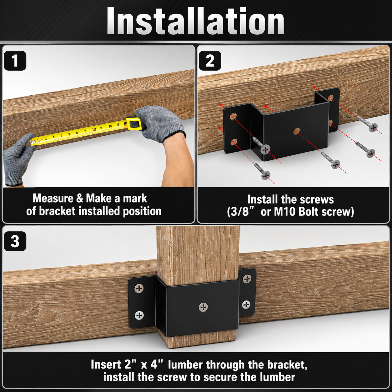 Heavy Duty Trailer Bolt-On 2x4 Steel Stake Pockets