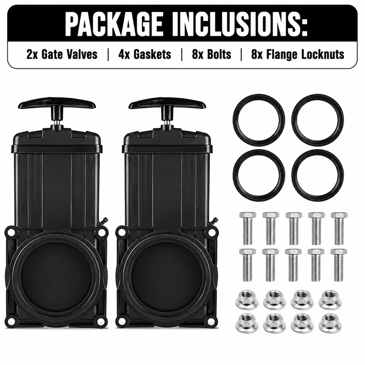2-Pack 3" RV Waste Valve with Handle