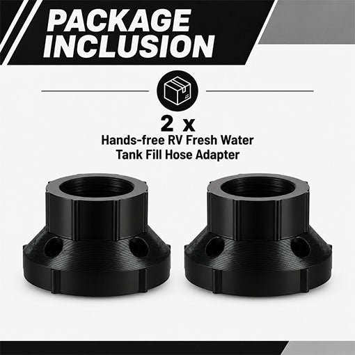 2-Pack Hands-Free RV Fresh Water Tank Fill Hose Adapter