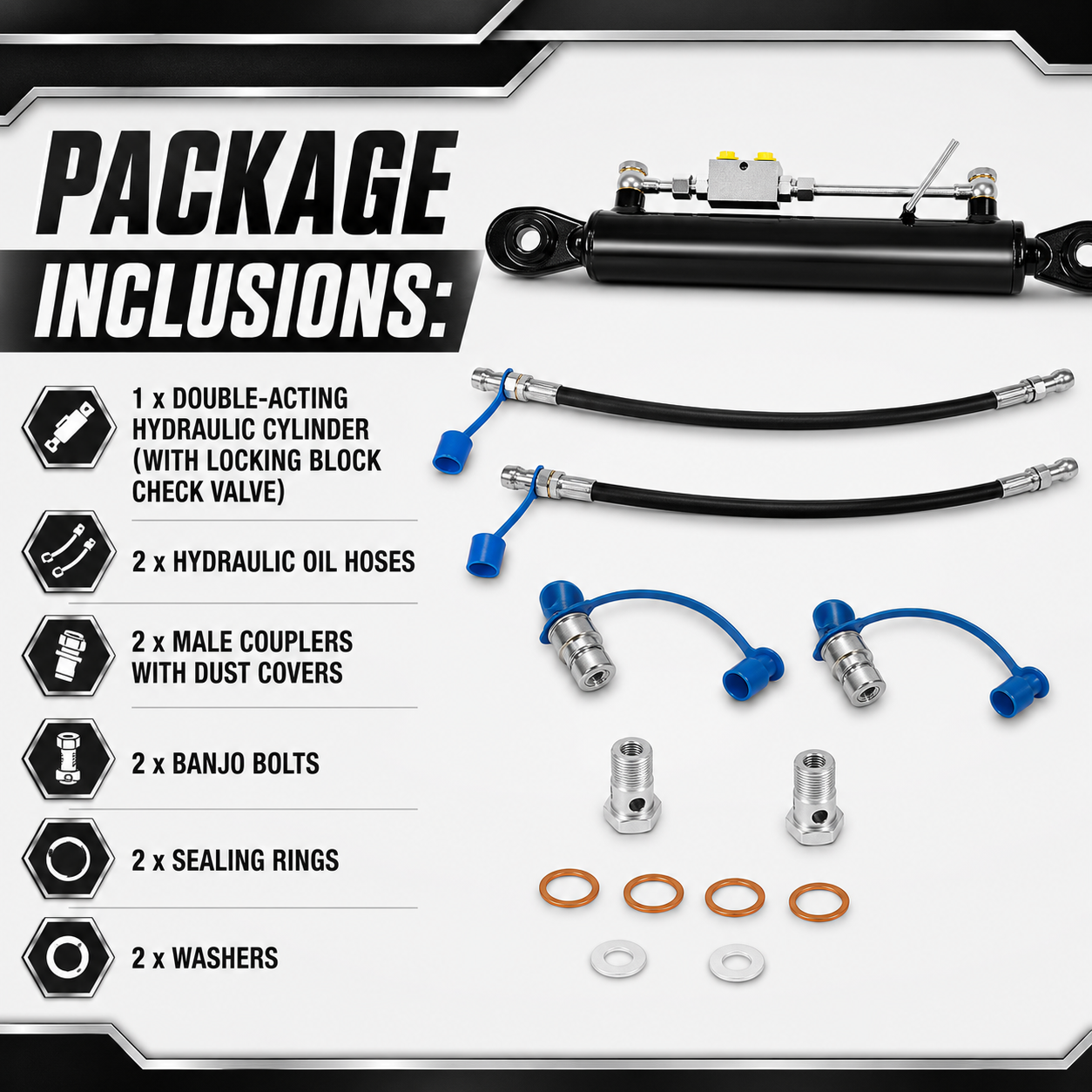 Hydraulic Top Link Cat. 1-1 with Locking Block 20 7/8” - 31 7/8”