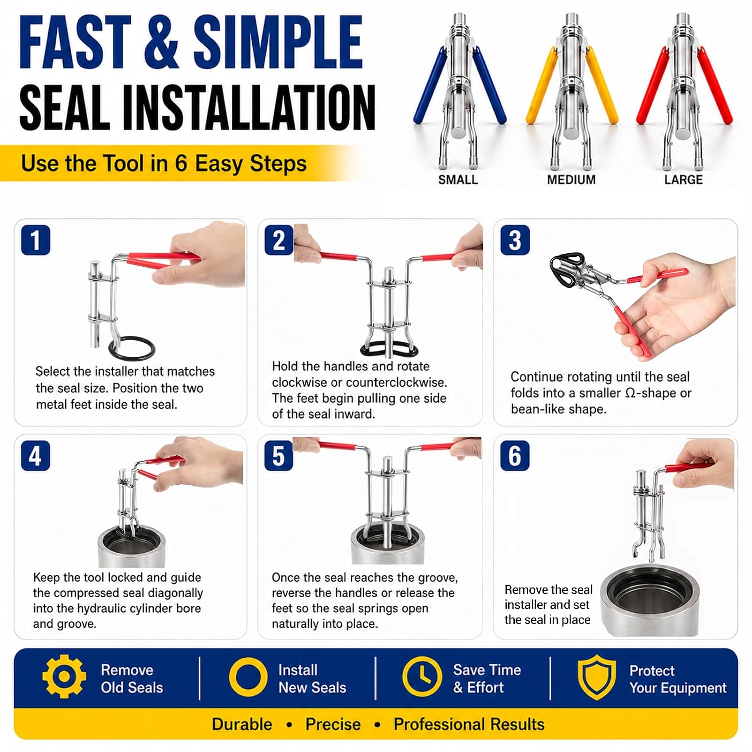 Adjustable Gland Nut Wrench & Hydraulic Seal Installer Kit