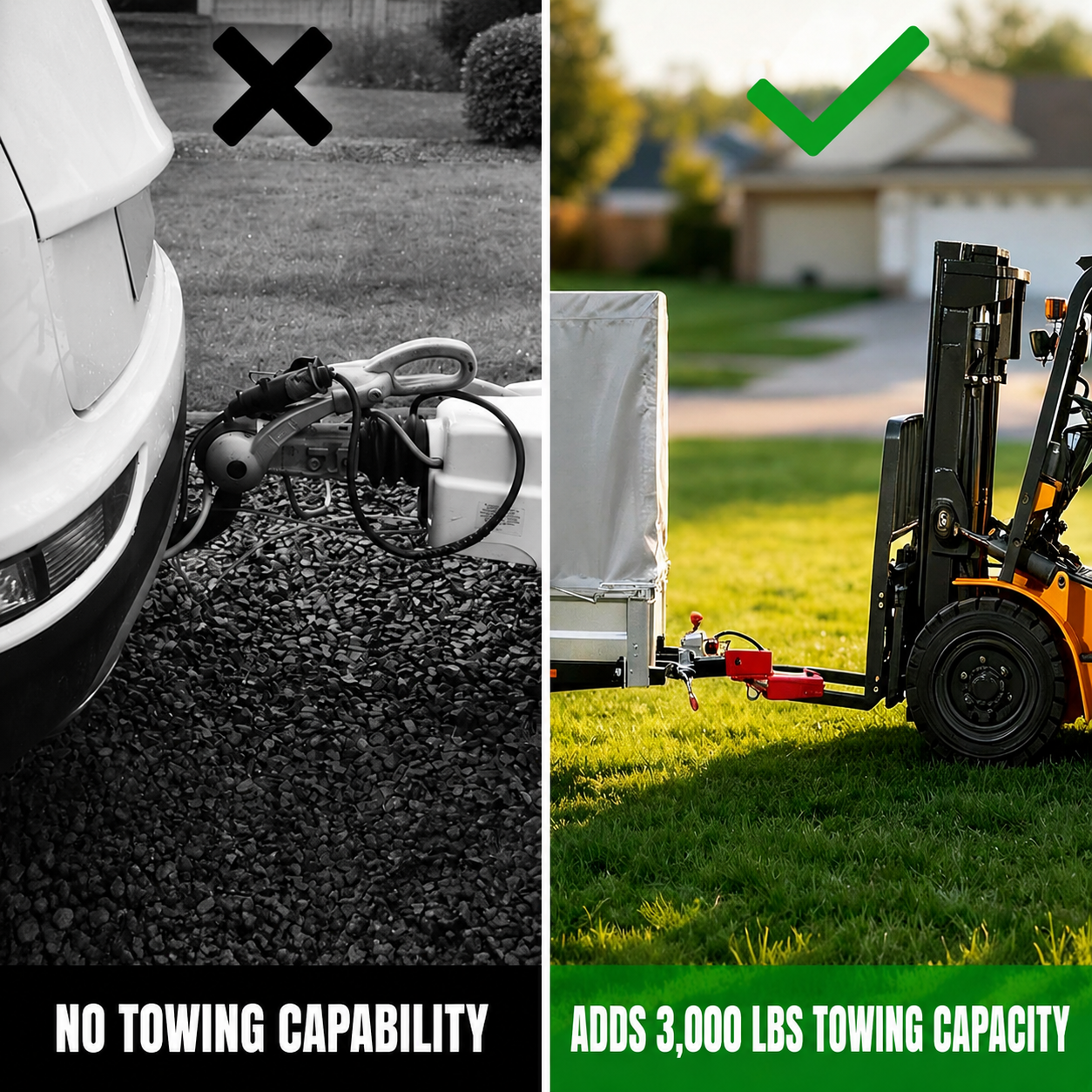 Clamp-On 2" Forklift Trailer Hitch Attachment