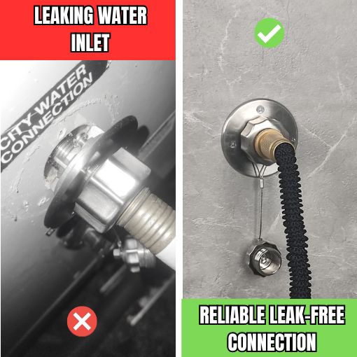 Metal RV City Water Inlet Replacement with Check Valve