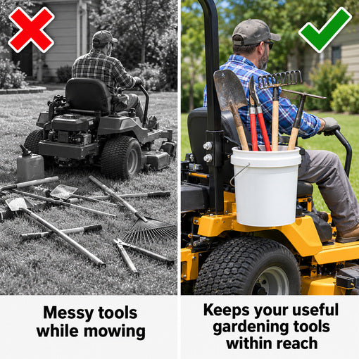 Zero Turn Mower Assist Handle with Bucket Holder