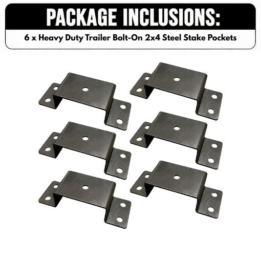 Heavy Duty Trailer Bolt-On 2x4 Steel Stake Pockets