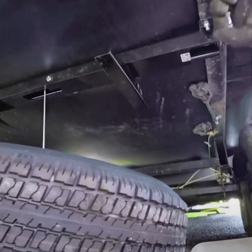 RV Retractable Spare Tire Carrier