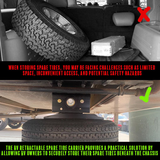 RV Retractable Spare Tire Carrier