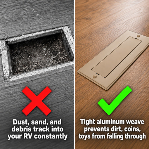 2-Pack Aluminum RV Floor Vent Cover with Magnetic Removable Cover