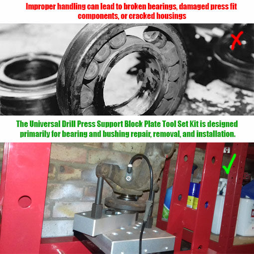 Universal Drill Press Support Block Plate Tool Set Kit