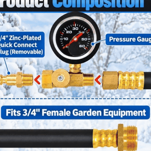 17" Quick Connect RV Winterizing Kit with Pressure Gauge